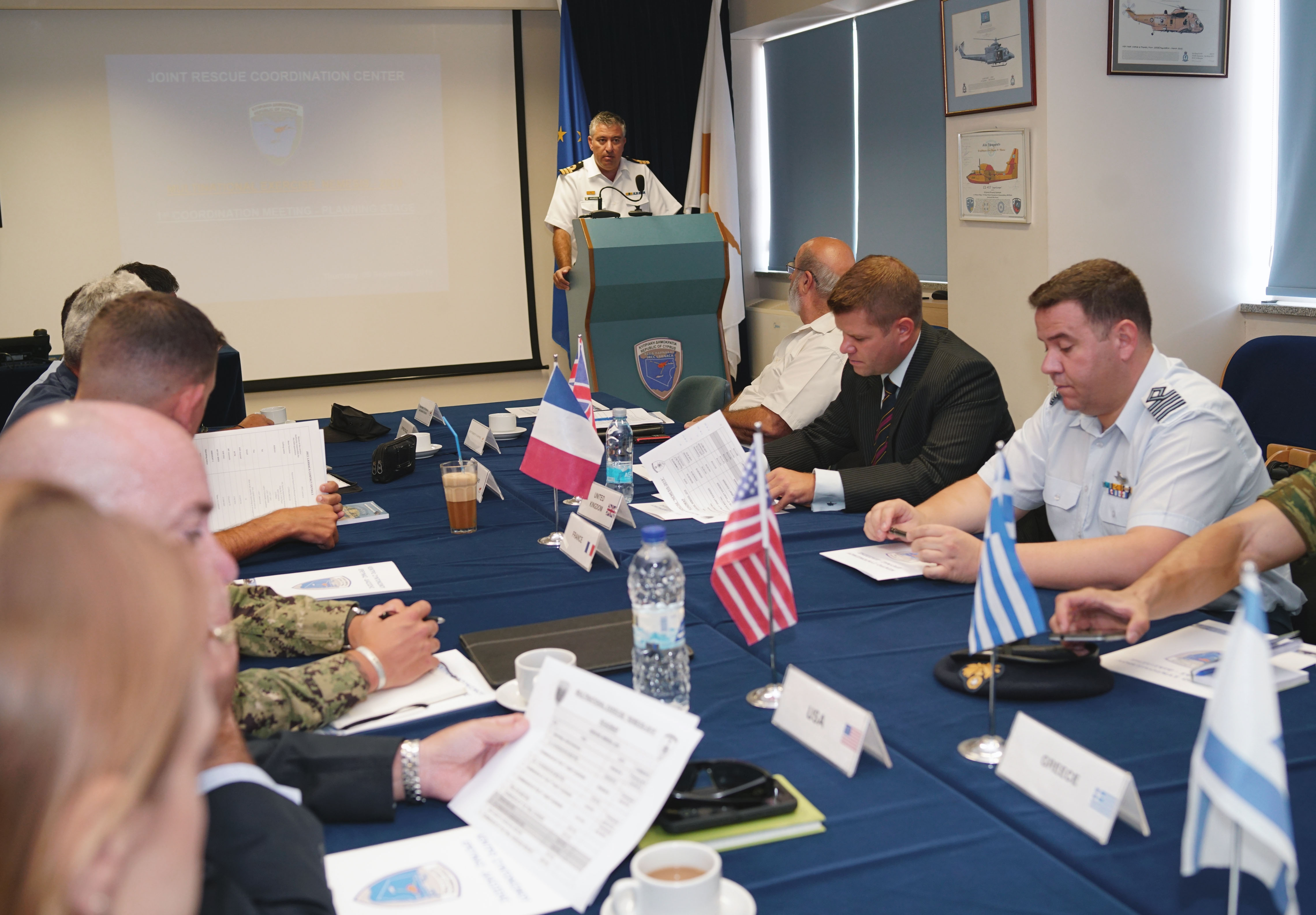 Multinational Exercise NEMESIS 2019 coordinating meeting between the organizing teams of the participating countries and the Cypriot agencies involved at JRCC